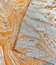 Жаккард оранжевая волна