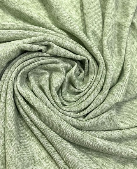 Трикотаж тонкий меланж яр.зеленый